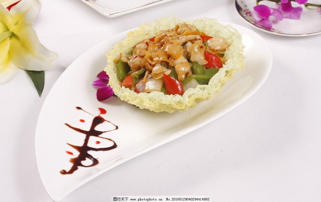精美菜品 百花长寿海螺片 菜肴 菜品 炒菜 海鲜 海螺 菜谱 菜单 传统