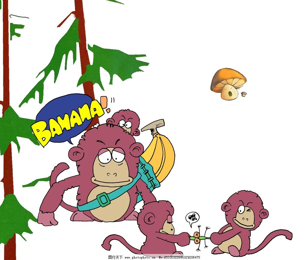 卡通猴子插画图片素材-编号35672887-图行天下